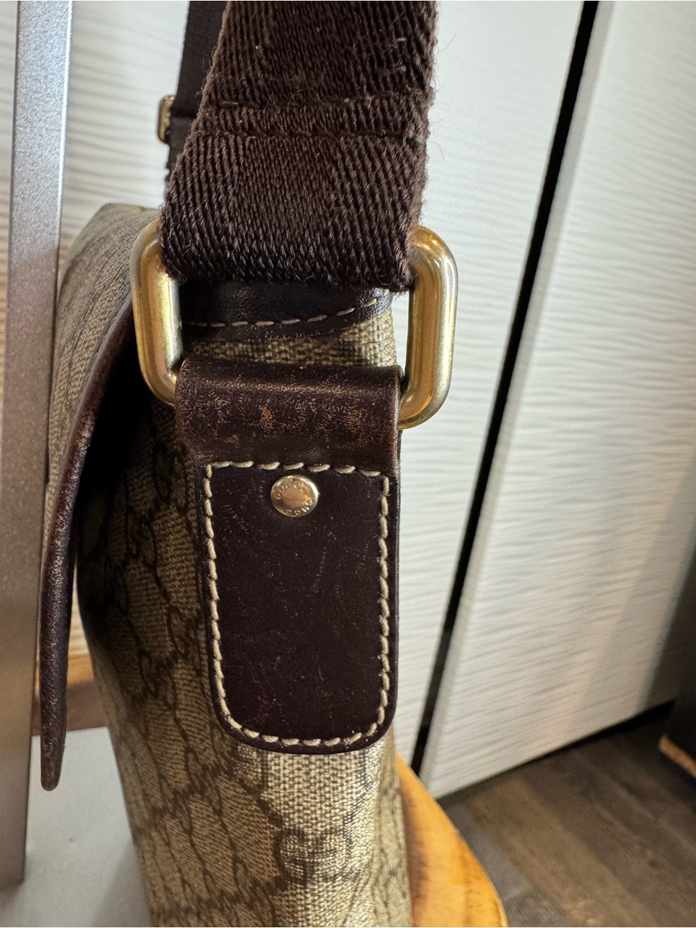 Gucci Tan & Dark Brown GG Canvas Crossbody Ba - Picture 5 of 16